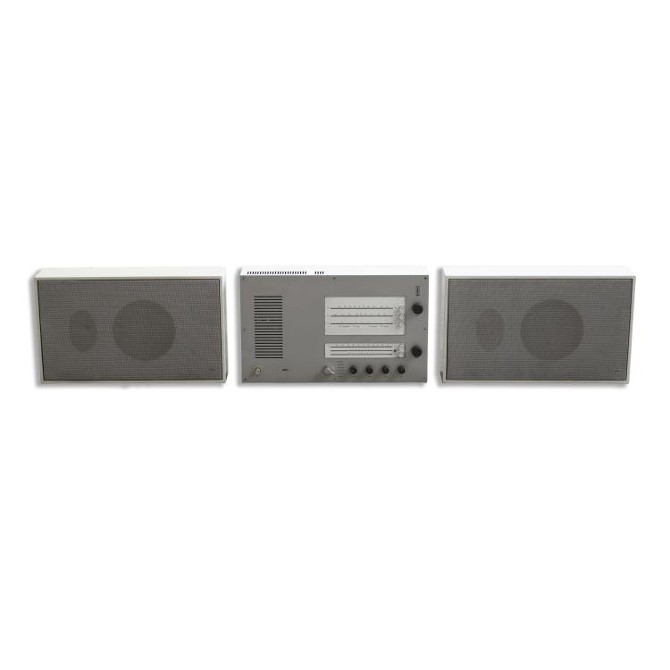 Hauptbild zu Objekt, Wall-Mounted Control Unit, Model TS 45/1 + 2  Flat-Panel Speaker, Model LS 450/2, Dieter Rams, Braun, Frankfurt am Main, K-18 432