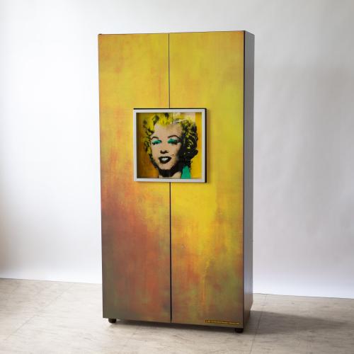 Limited-Edition Bar Cabinet with Gold Marilyn Monroe Design