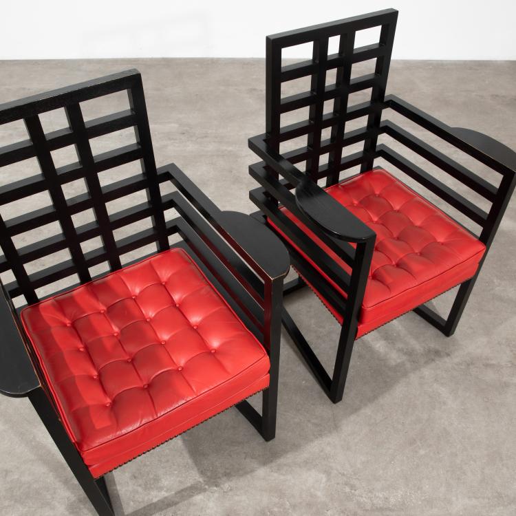 Bild 1 zu Objekt, 2 Sessel Modell Arml&ouml;ffel, Josef Hoffmann, Wittmann M&ouml;belwerkst&auml;tten, Etsdorf, K-18 452