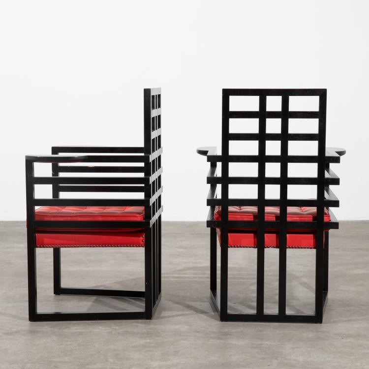 Bild 2 zu Objekt, 2 Sessel Modell Arml&ouml;ffel, Josef Hoffmann, Wittmann M&ouml;belwerkst&auml;tten, Etsdorf, K-18 452