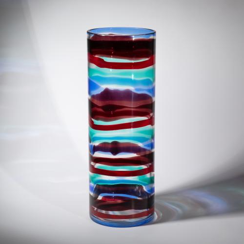 Hohe Vase Modell A fasce di colore