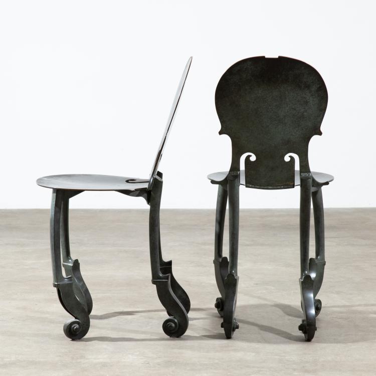 Bild 2 zu Objekt, 2 St&uuml;hle Modell Cello, Armand Fernandez (Arman), Gie&szlig;erei Bocquel, 