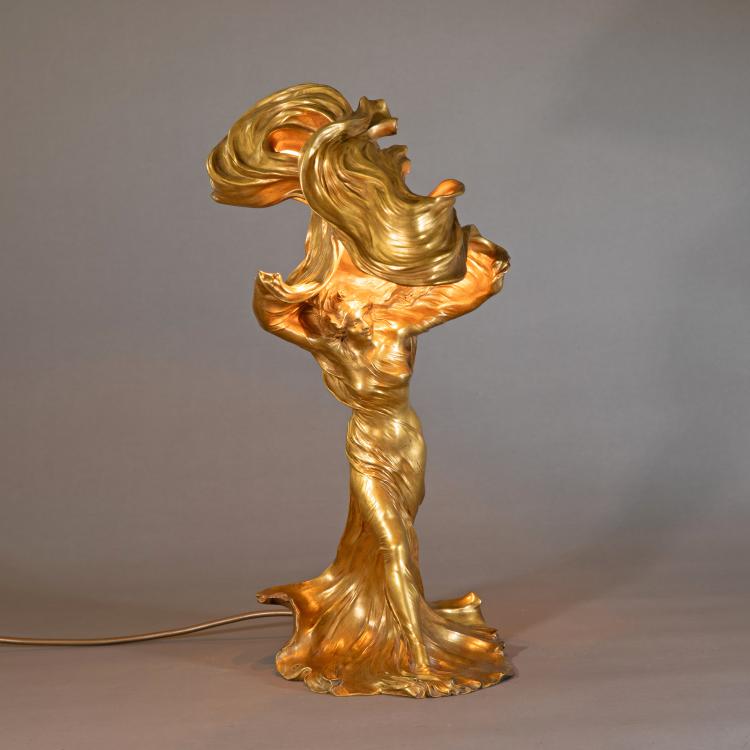 Hauptbild zu Objekt, Tischlampe 'La danse, la Loie Fuller', Modell f&uuml;r die Pariser Weltausstellung, 1900, Raoul-Fran&ccedil;ois Larche, 